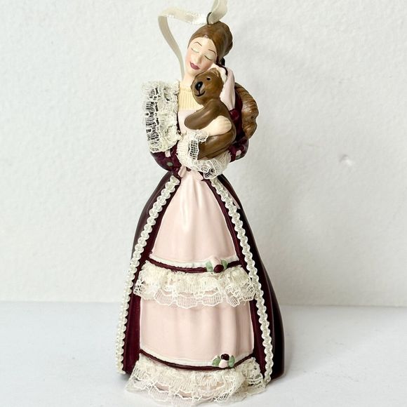 Hallmark Keepsake 2001 Victorian Barbie with Cedric‎ Bear Christmas Ornament - Picture 2 of 5